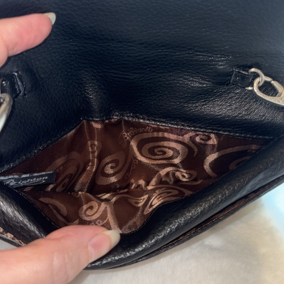 Brighton Leather Embossed Crocodile Wallet Crossbody Shoulder Bag 4" x 7.5" - Picture 7 of 17